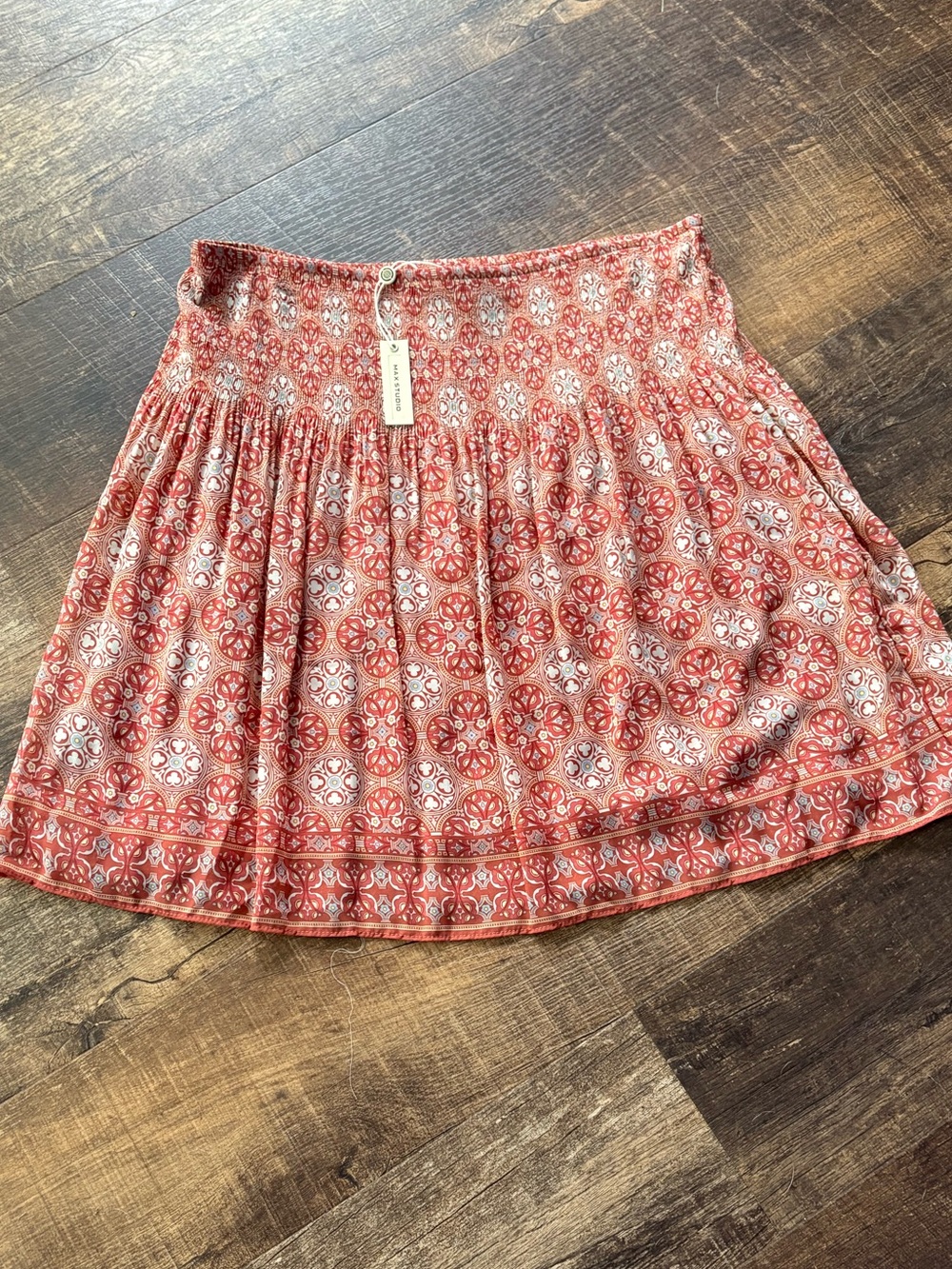 Max Studio XL Rust Paisley Print New With Tags Skirt